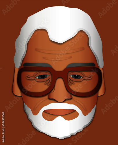 The old man. Portrait. Cut paper.