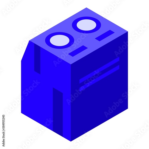 Blue voltage regulator icon. Isometric of blue voltage regulator vector icon for web design isolated on white background