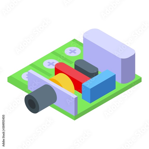 Voltage regulator circuit power icon. Isometric of voltage regulator circuit power vector icon for web design isolated on white background