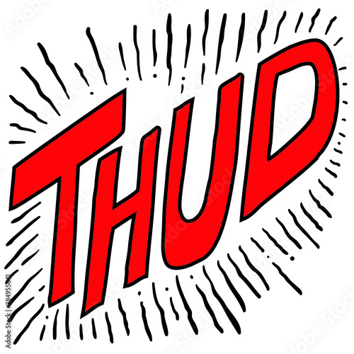 cartoon doodle word thud