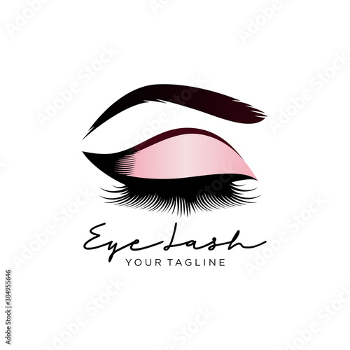 Luxury Beauty Eyelashes Logo Vector illustration