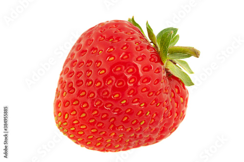 Strawberry fruit closeup isolated on white background