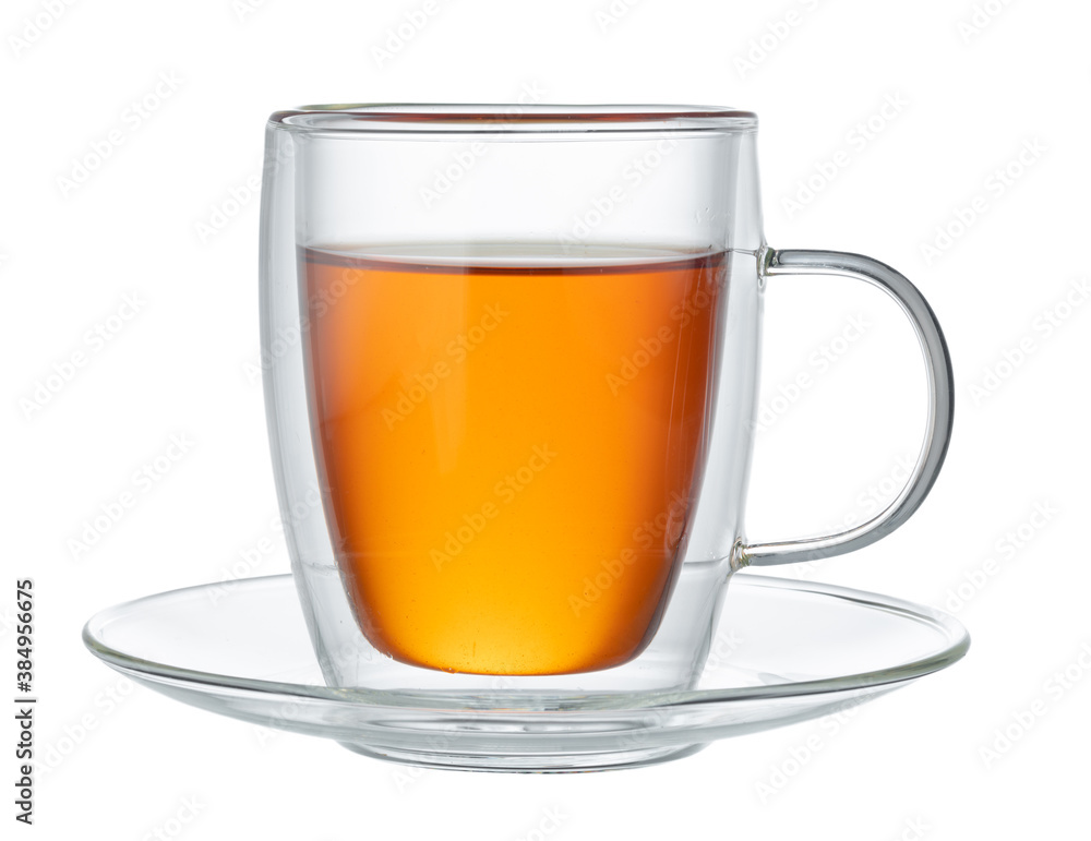 Glass cup of tea isolated on white background Glass cup of tea isolated on white background