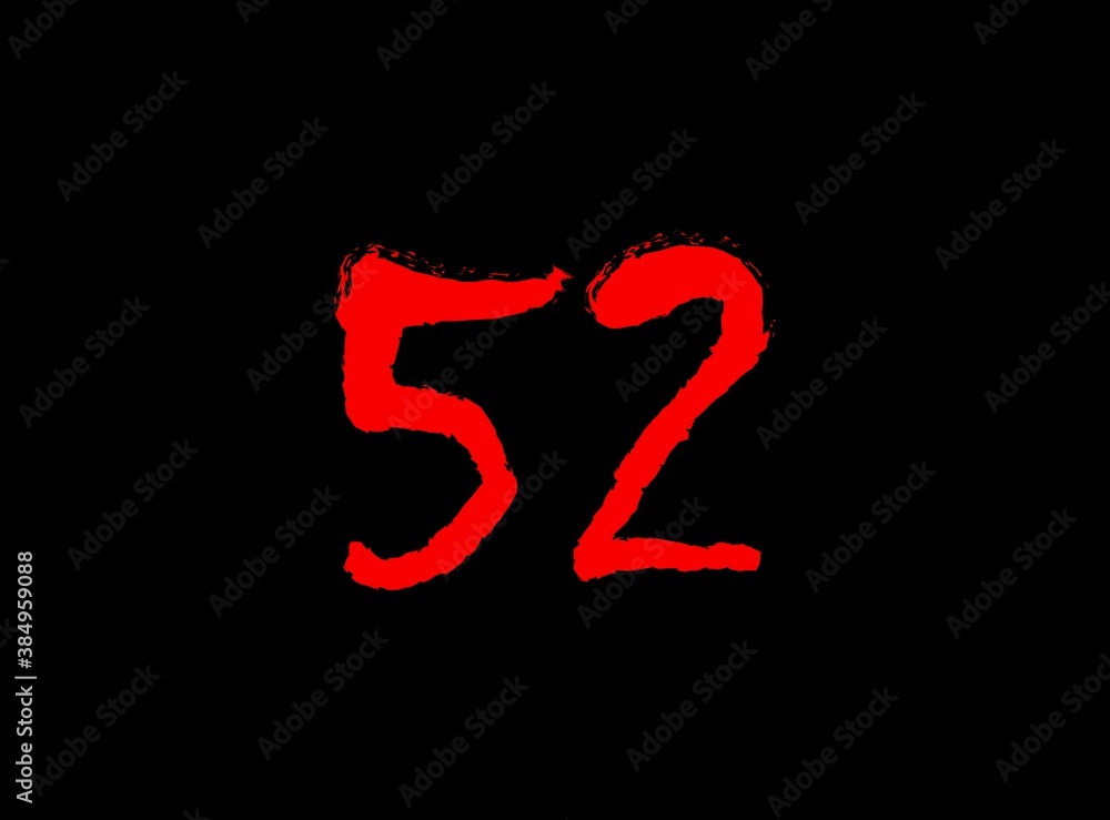 52 Horror bloody, scary vector number. Insane Fear brutal, scream font. Wicked night theme style design. Hand writing eps10 illustration 52 Horror bloody, scary vector number. Insane Fear brutal, scream font. Wicked night theme style design. Hand writing eps10 illustration