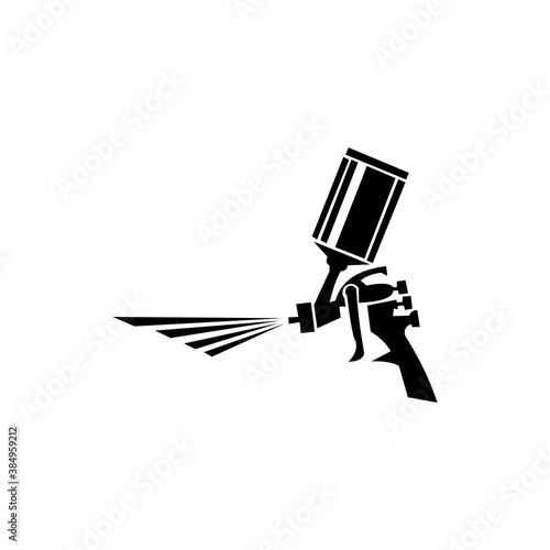Spray gun icon paint car airbrush. Vector illustration of a car body repair instruments.