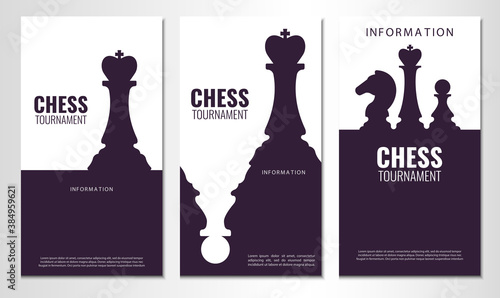 Vector illustration about chess tournament, match, game. Use as advertising, invitation, banner, poster
 photo