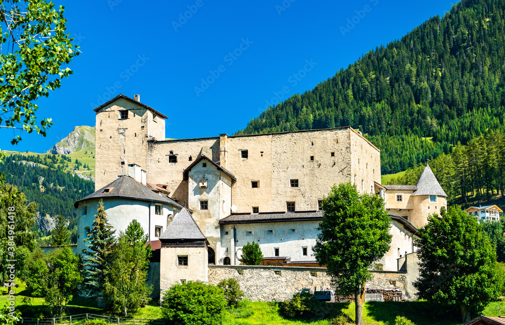 View of Naudersberg Castle in Nauders - Tyrol, Austria