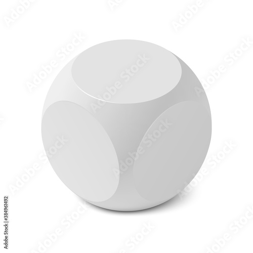 One isometric cube with rounded edges and angles, matte photo realistic material