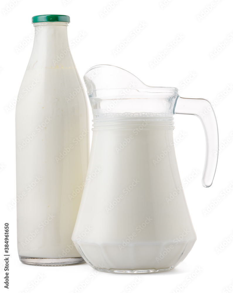 Glassware full of fresh milk isolated on white Glassware full of fresh milk isolated on white