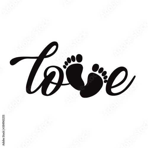 Human Footprint Silhouette, Love, vector, illustration.