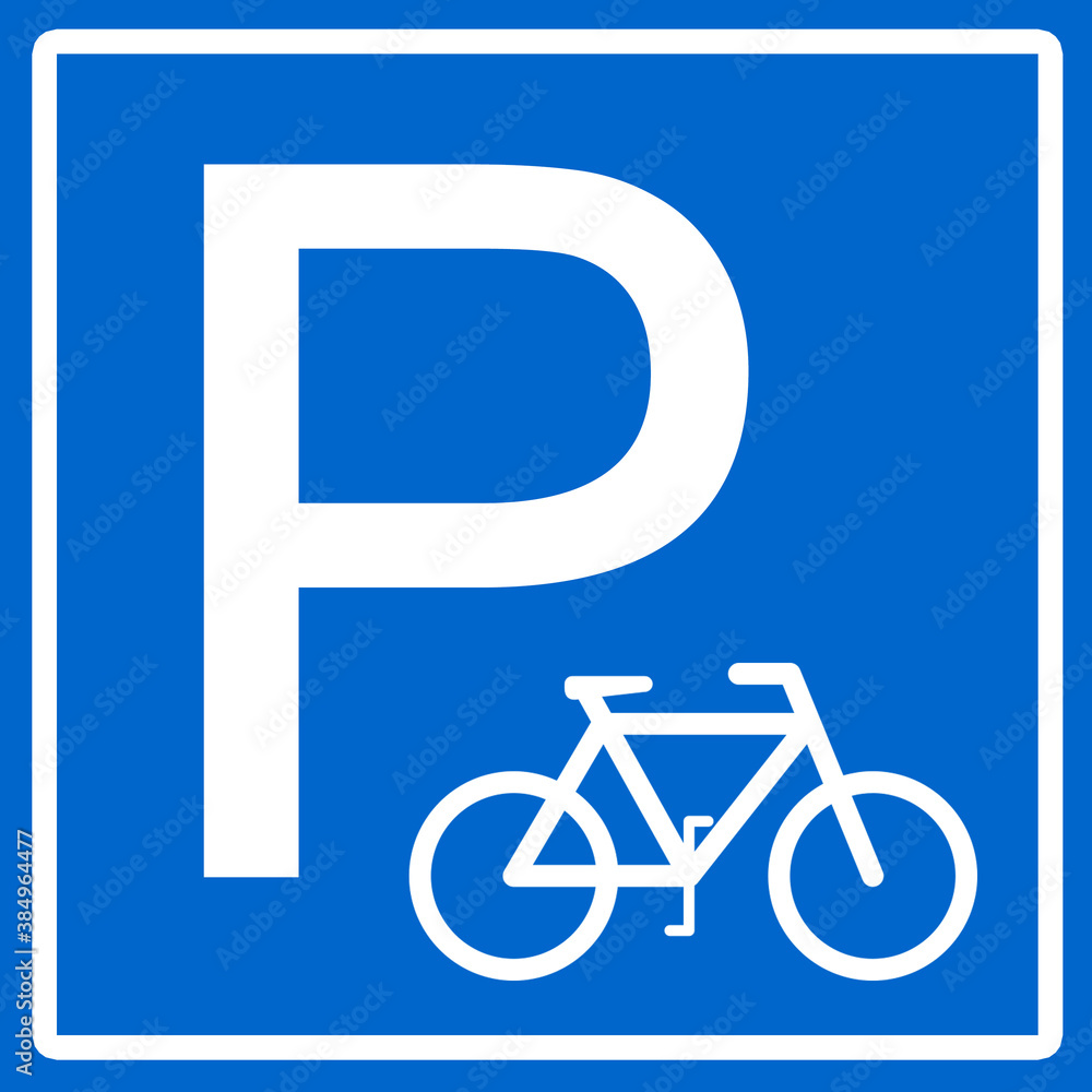 Bike park symbol on blue background. Bike park symbol on blue background.