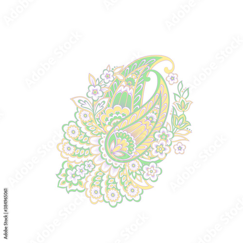 Paisley vector isolated pattern. Floral Vintage illustration