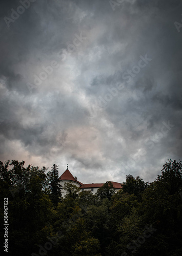 clouds over castle 