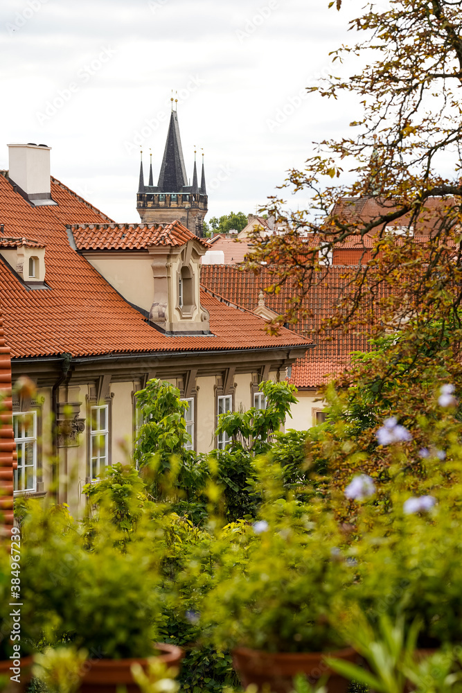 orange roofs view of the town prague orange roofs view of the town prague