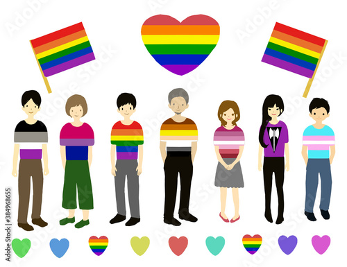 LGBTの人々　レインボーフラッグ