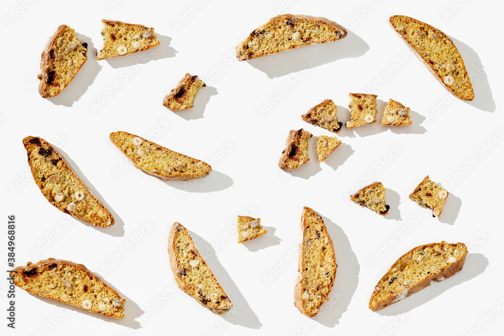 Sweet cantuccini biscuits. Homemade Italian biscotti cookies baked in oven. Sweet cantuccini biscuits. Homemade Italian biscotti cookies baked in oven.