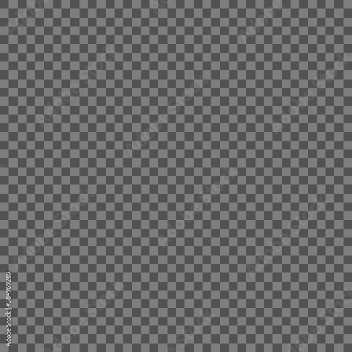 Seamless vector illustration of black and gray checkered background that represents a transparent background.