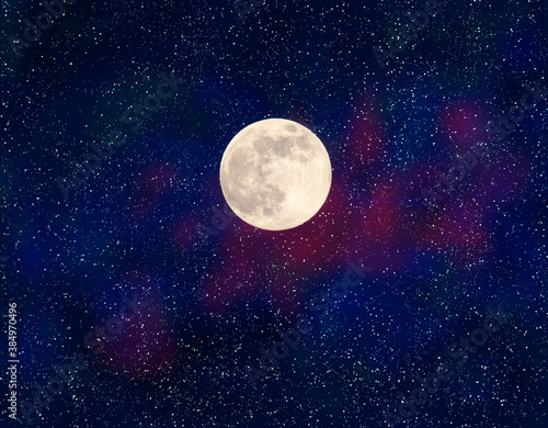 星空と満月