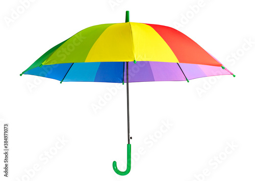 Multicolored umbrella isolated on the white background