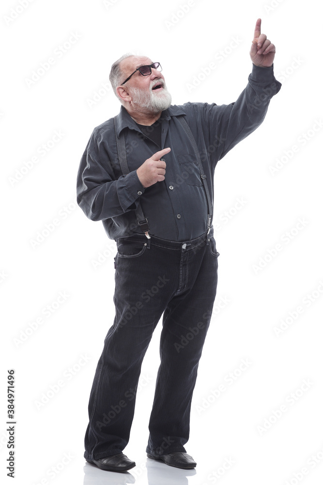 in full growth. confident older man pointing at you in full growth. confident older man pointing at you