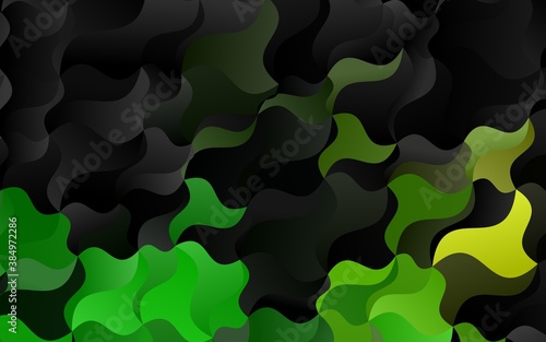 Dark Green, Yellow vector template with liquid shapes.
