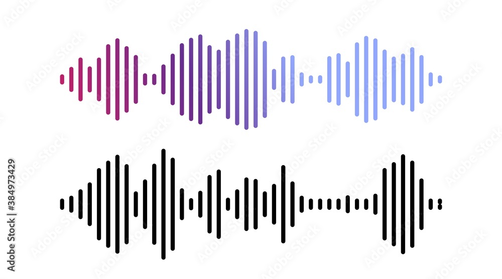 Vector sound waves set. Audio equalizer technology, pulse signal musical. Vector illustration Vector sound waves set. Audio equalizer technology, pulse signal musical. Vector illustration