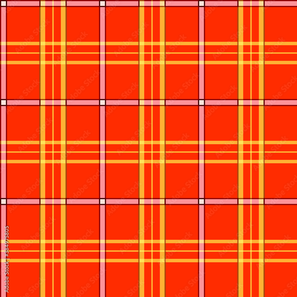 Japanese Orange Plaid Vector Seamless Pattern Japanese Orange Plaid Vector Seamless Pattern