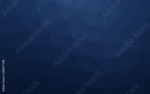 Dark BLUE vector low poly texture.