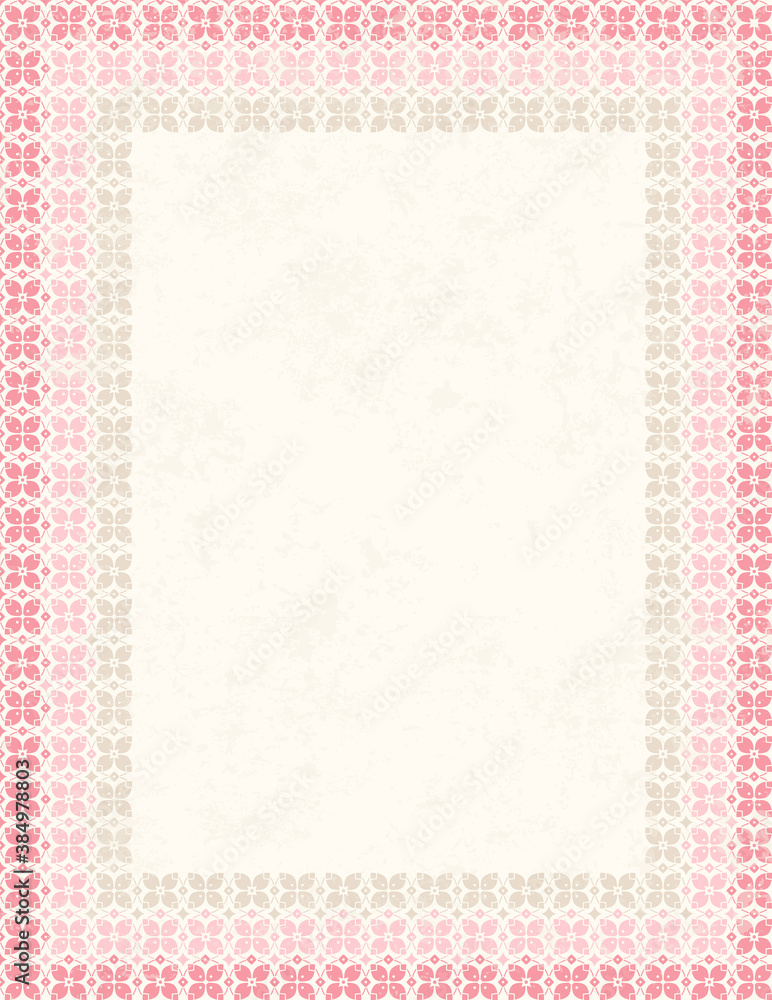 Floral ornamental banner with frame for text or photo. For invitations, greeting cards, announcements or photo frame  in retro style