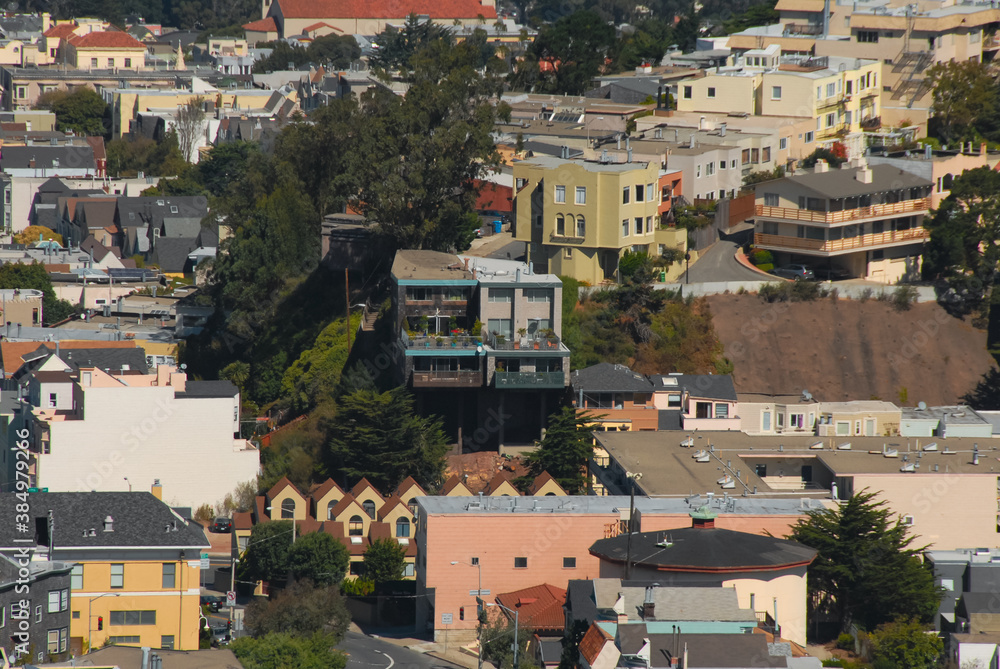 Obraz premium ツインピーク展望台からサンフランシスコの街並み