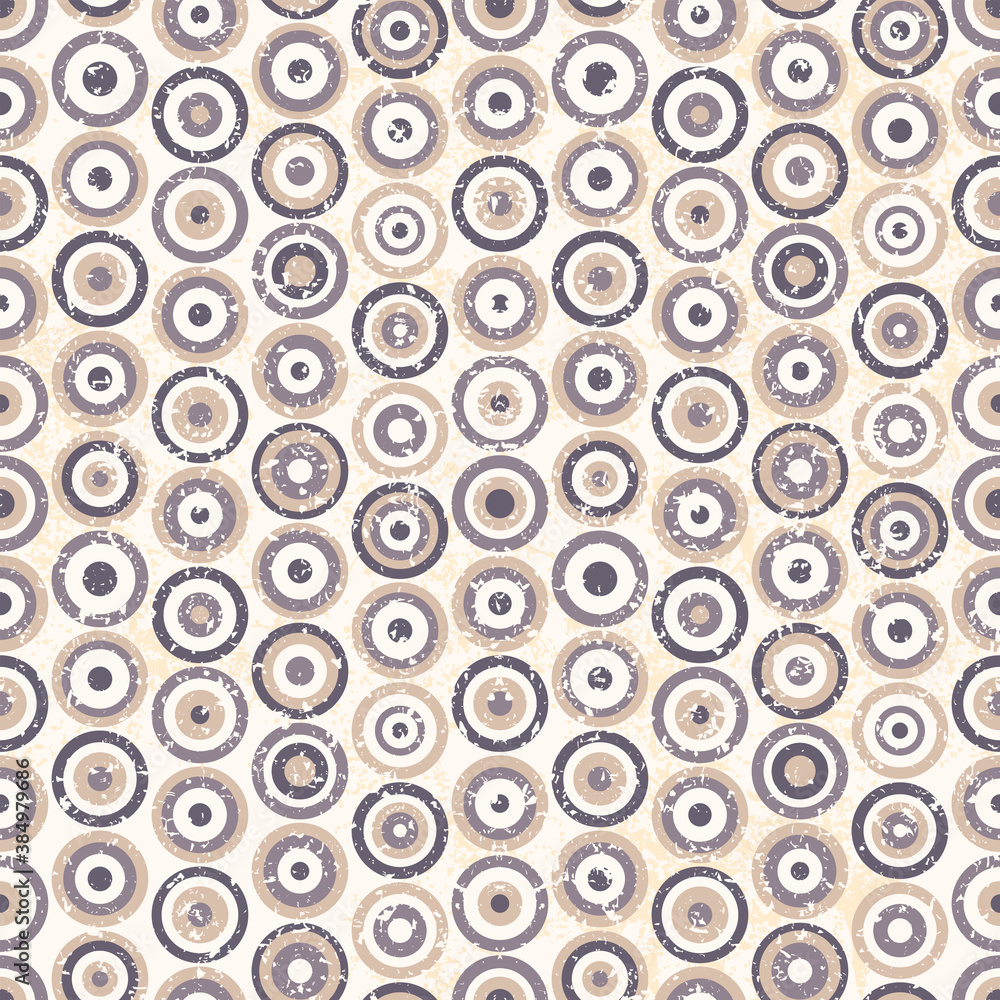 Circle seamless pattern in retro colors with grunge effect Circle seamless pattern in retro colors with grunge effect