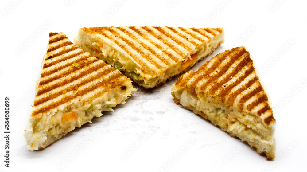 A picture of sandwich on white background