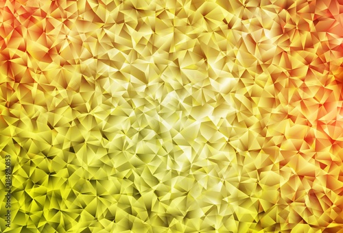 Light Red, Yellow vector abstract polygonal pattern.