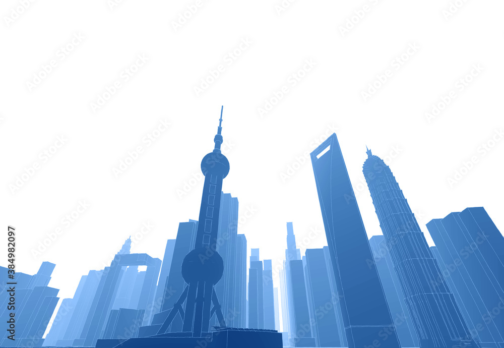 Fototapeta premium modern city panorama 3d illustration