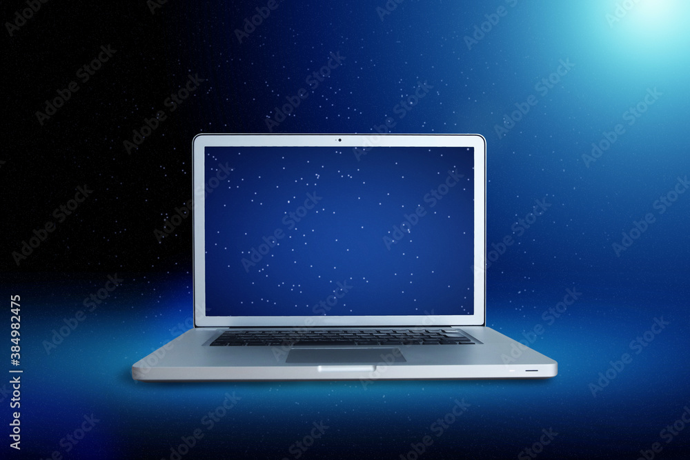 5G回線のノートパソコンとエレクトロニクス背景のアブストラクトのイメージグラフィックス