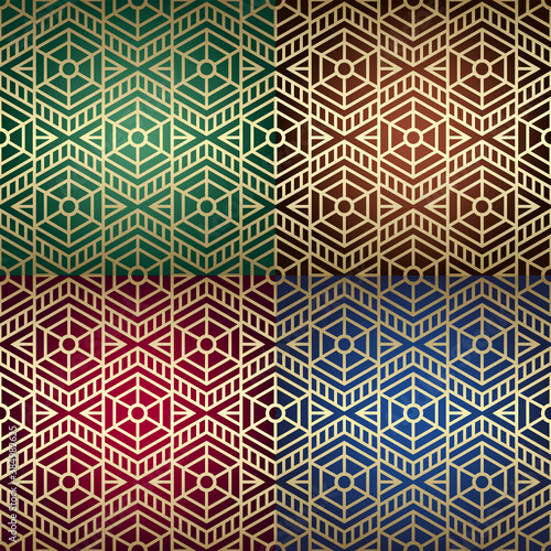 Geometric ornamental luxury seamless pattern set 