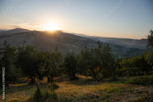 sunrise in the Toscana mountains