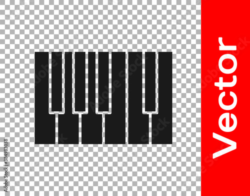 Black Grand piano icon isolated on transparent background. Musical instrument. Vector.