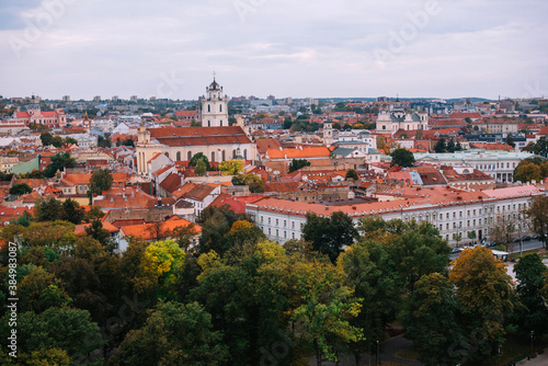 Wallpaper Mural View from above of historic city center in Vilnius, Lithuania. Red roofs Torontodigital.ca