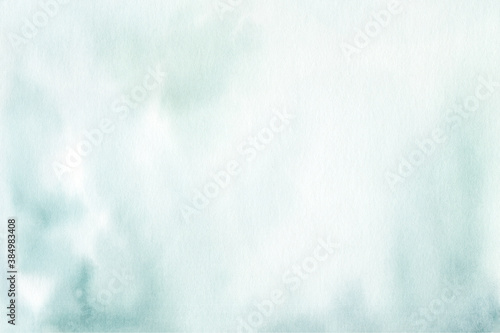 Obraz na płótnie Abstract green and white watercolor background texture. Hand painted clipart. w salonie