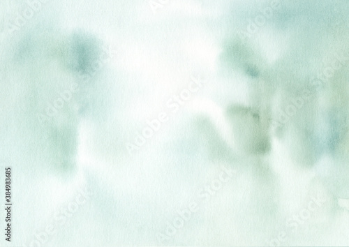 Obraz na płótnie Watercolor abstract green and white texture. Hand painted clipart. w salonie