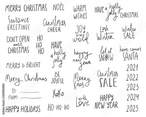 Christmas Lettering Phrases Set