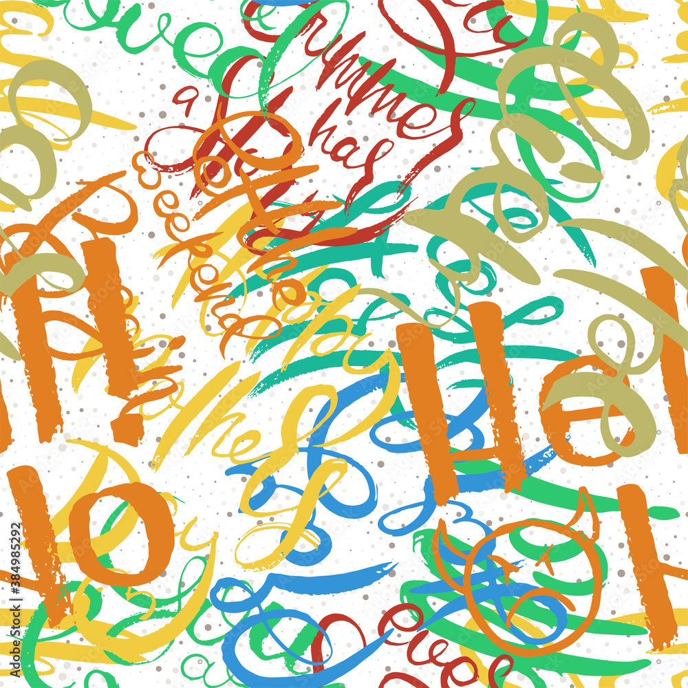 Naklejka premium Graffiti background seamless pattern. Hand style tagging