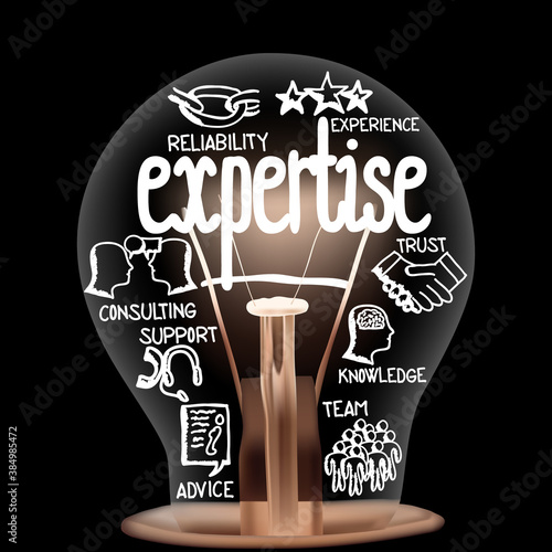 Light Bulb with Expertise Concept
