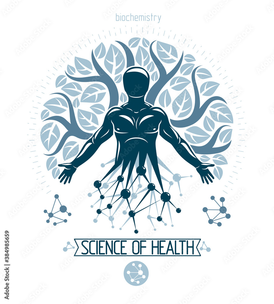 Vector individual, mystic character deriving from the futuristic molecular connections and created with eco tree leaves. Recycling and reuse concept, renewable resources idea. Vector individual, mystic character deriving from the futuristic molecular connections and created with eco tree leaves. Recycling and reuse concept, renewable resources idea.