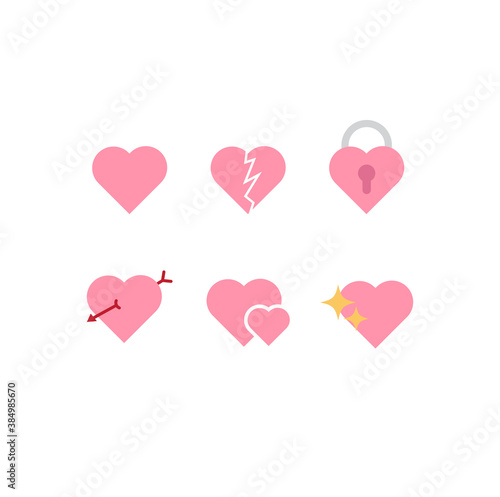 Heart icon design for chat app or dating application. Valentine's day heart sticker design. Vector illustration.