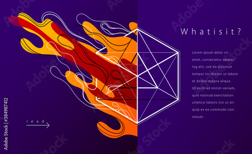 Abstract colorful lava fluids vector illustration with geometric lines, bubble gradients shapes in motion, artistic background graphic element, dynamic modern art liquid forms flowing.
