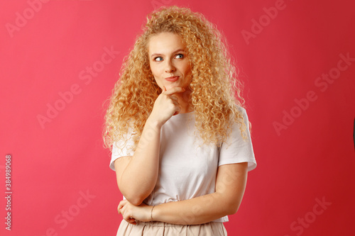 Portrait of a pensive thoughtful young woman