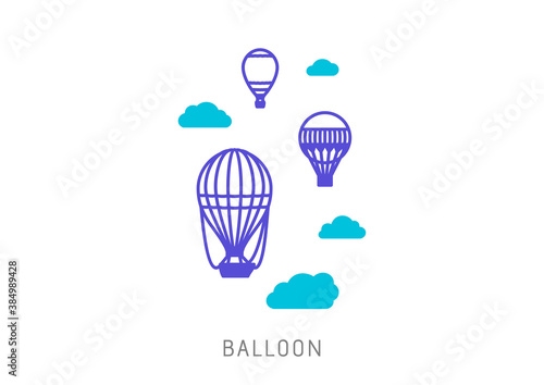 Balloon - vector icons set on white background.