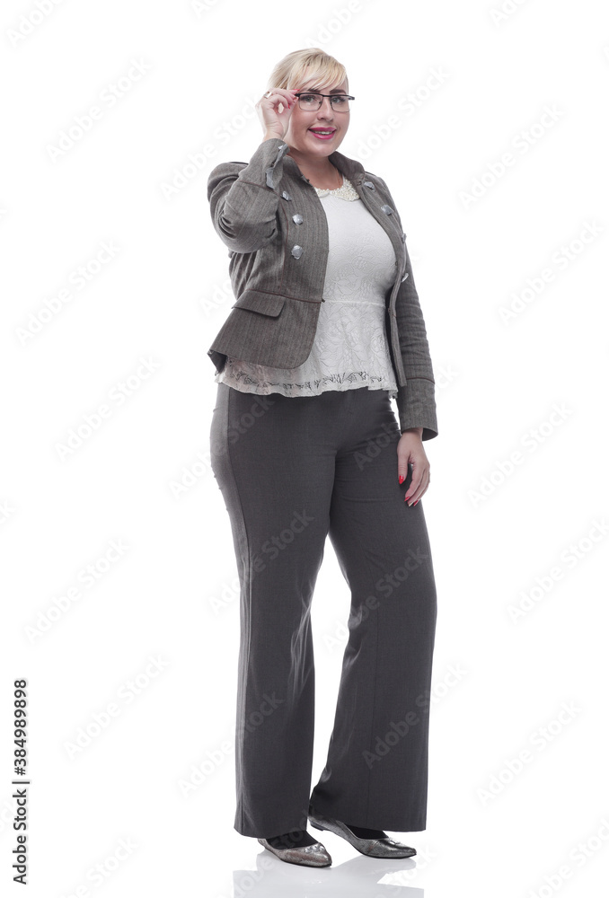 Fototapeta premium confident business woman in casual clothes. isolated on a white